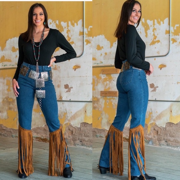 L&B Denim - L&B Sz 6 Studded Fringe Jeans Lucky and Blessed